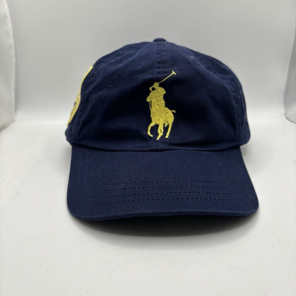 Polo Ralph Lauren Big Pony #3 Boys 8-20 Adjustable Strapback Hat Navy Yellow - Picture 2 of 8